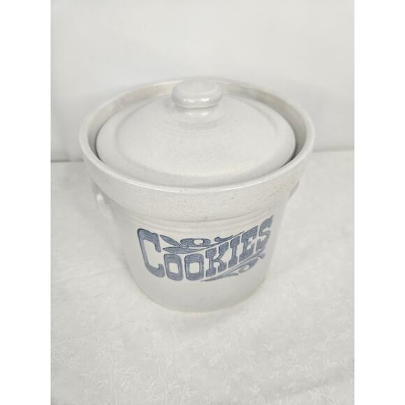 Cookies Pfaltzgraff USA Ceramic Stoneware Cookie Jar w Lid Pottery 7" - Picture 2 of 8